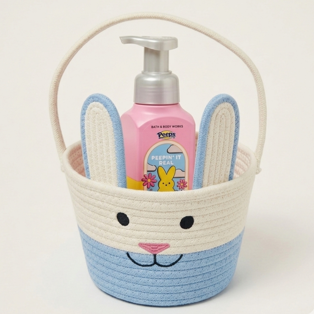 PEEPS Easter Basket w Peepin' It Real Pink Bunny Soap Bath & Body Works Collab